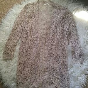 Light long taupe cardigan